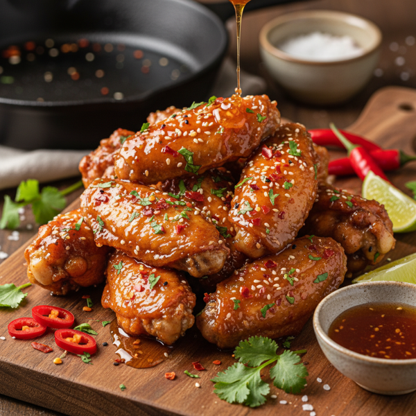 Spicy Honey-Glazed Chicken Wings recipe
