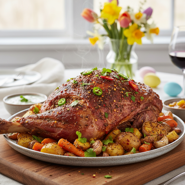 Spicy Indian-Style Roasted Lamb for Easter recipe
