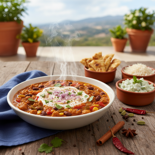 Spicy Indian Summer Turkey Chili Delight recipe