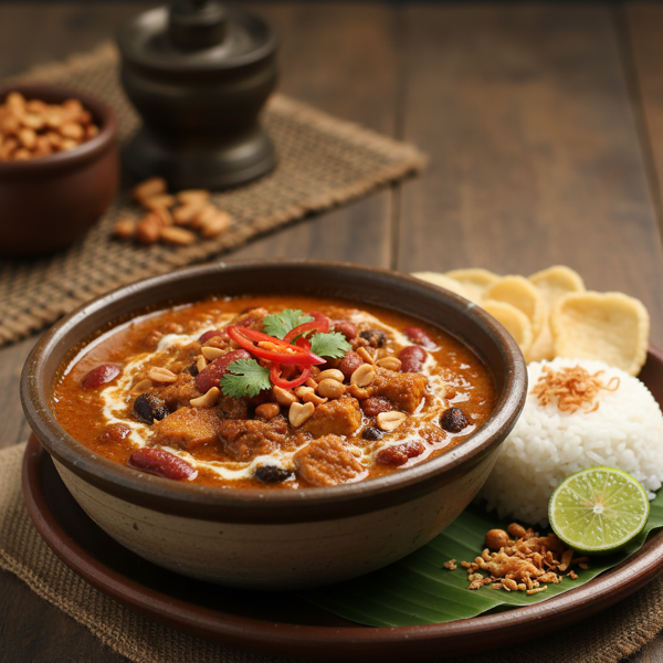 Spicy Indonesian Bean & Peanut Stew recipe