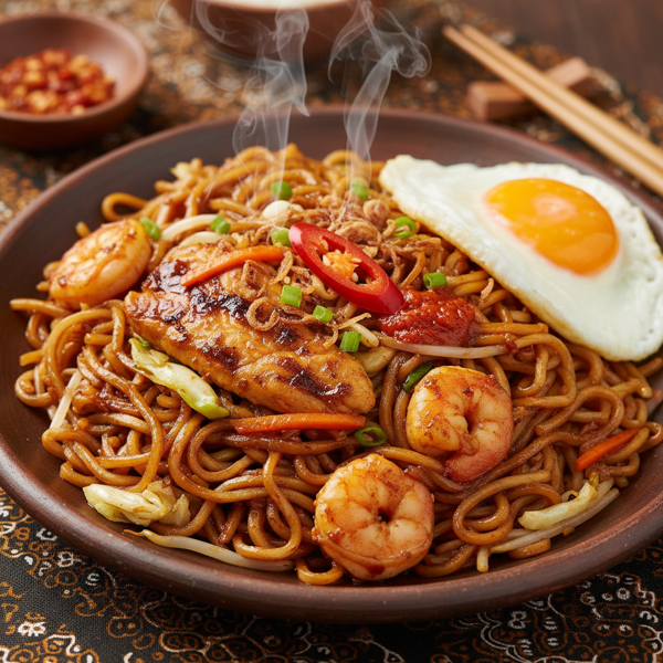Spicy Indonesian Fried Noodles (Bahmi Goreng) recipe