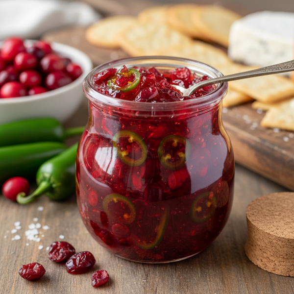 Spicy Jalapeno-Cranberry Jelly recipe
