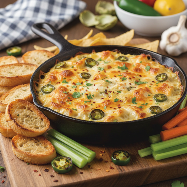 Spicy Jalapeno Artichoke Cheese Dip recipe