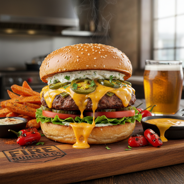 Spicy Jalapeno Cheddar Turkey Burgers recipe