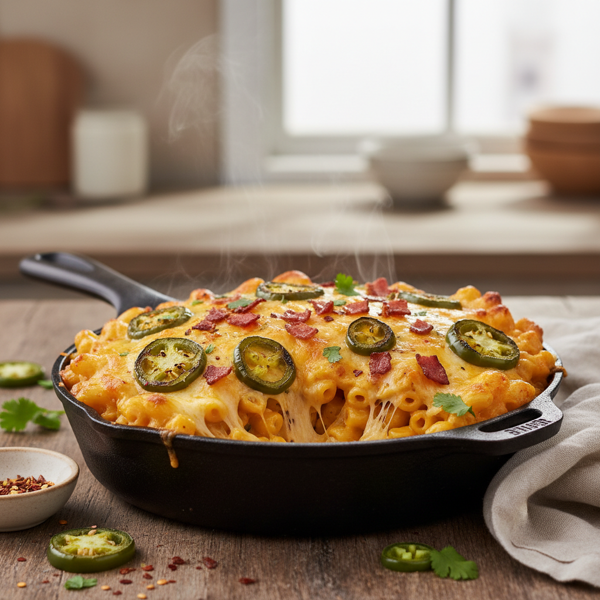 Spicy Jalapeño Cheesy Mac Bake recipe