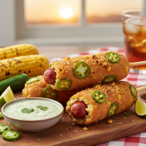 Spicy Jalapeño Corn Dogs recipe