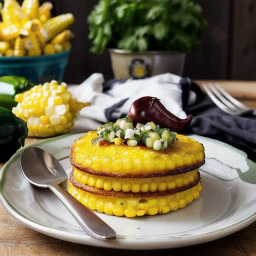 Spicy Jalapeno Jack Polenta Cakes with Zesty Cilantro Corn Salsa recipe