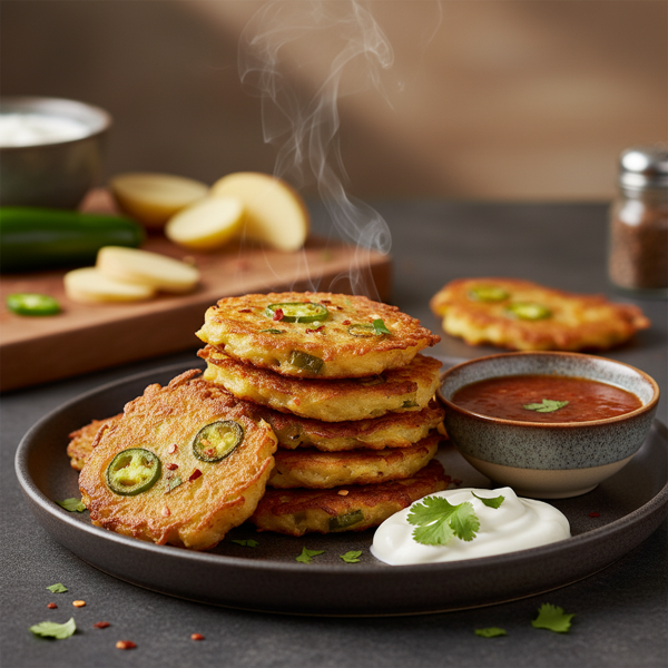 Spicy Jalapeno Potato Fritters recipe