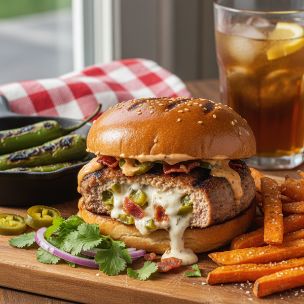 Spicy Jalapeño Stuffed Turkey Burgers recipe