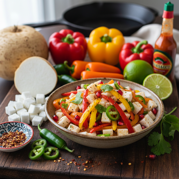 Spicy Jicama and Bell Pepper Relish recipe