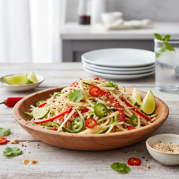 Spicy Jicama and Zucchini Crunch Salad recipe