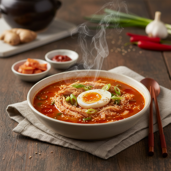 Spicy Korean Chicken Rice Soup recipe