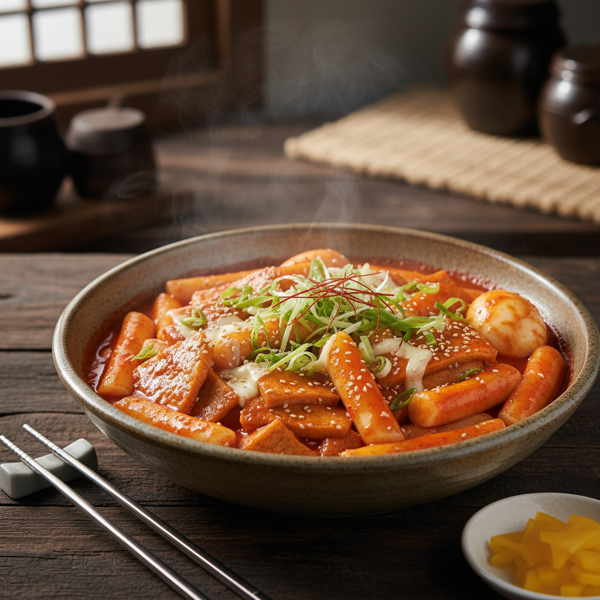 Spicy Korean Rice Cakes (Tteokbokki) recipe