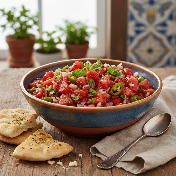 Spicy Lebanese Tomato Salsa with Mint recipe