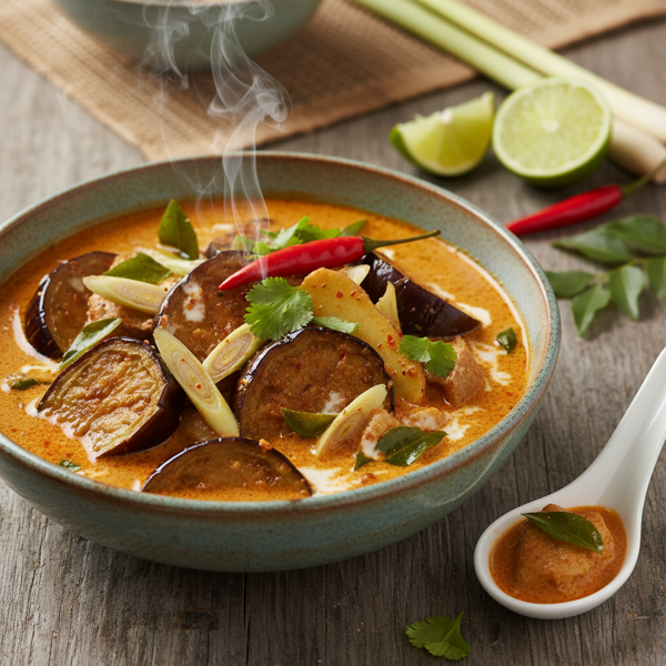 Spicy Lemongrass Aubergine Curry in Coconut Sauce recipe