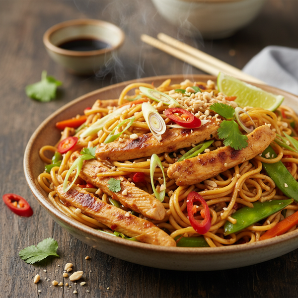 Spicy Lemongrass Chicken Noodle Stir-Fry recipe