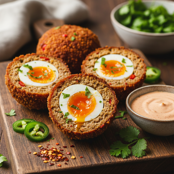 Spicy Low Carb Scotch Eggs recipe