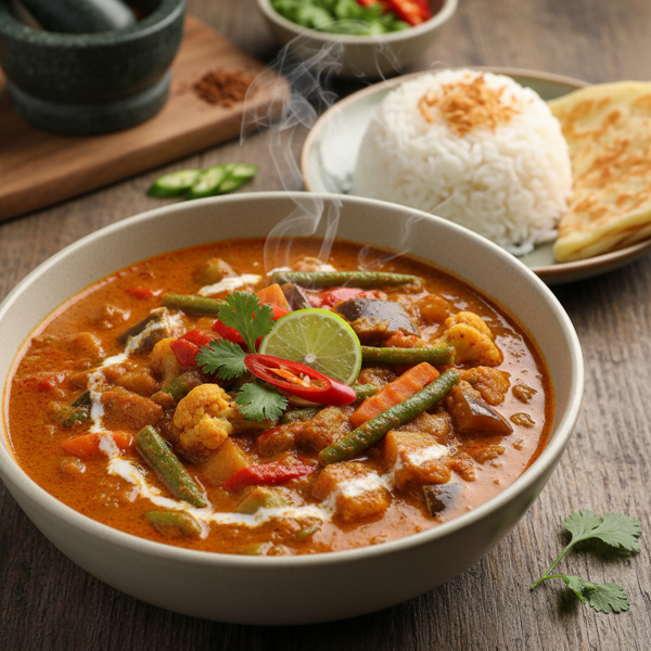 Spicy Malaysian Mixed Vegetable Curry recipe