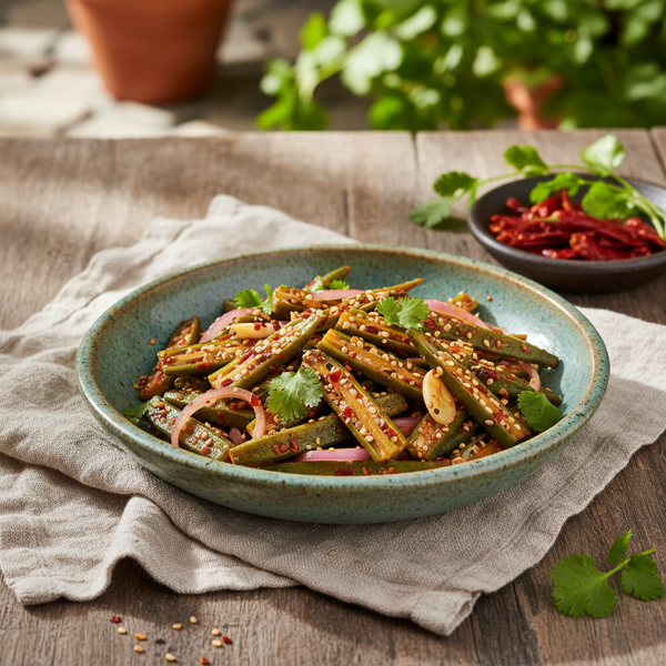 Spicy Marinated Okra Salad recipe