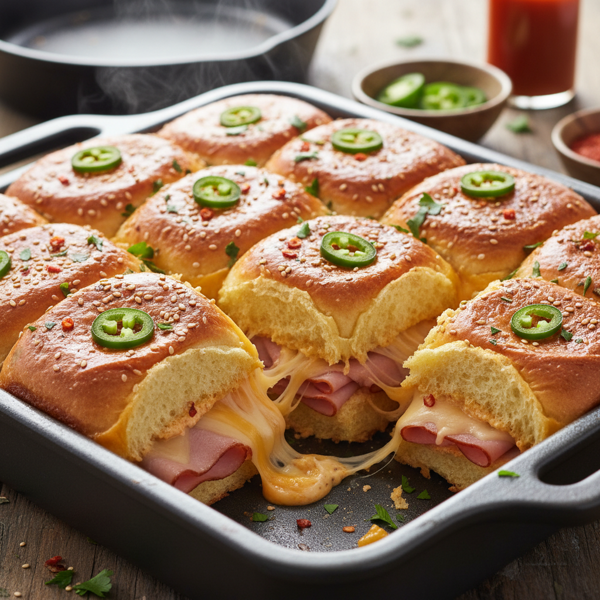 Spicy Melted Ham and Cheese Sliders recipe