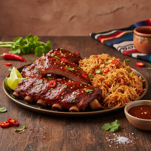 Spicy Mexican-Style Barbecue Country Ribs with Sauerkraut recipe
