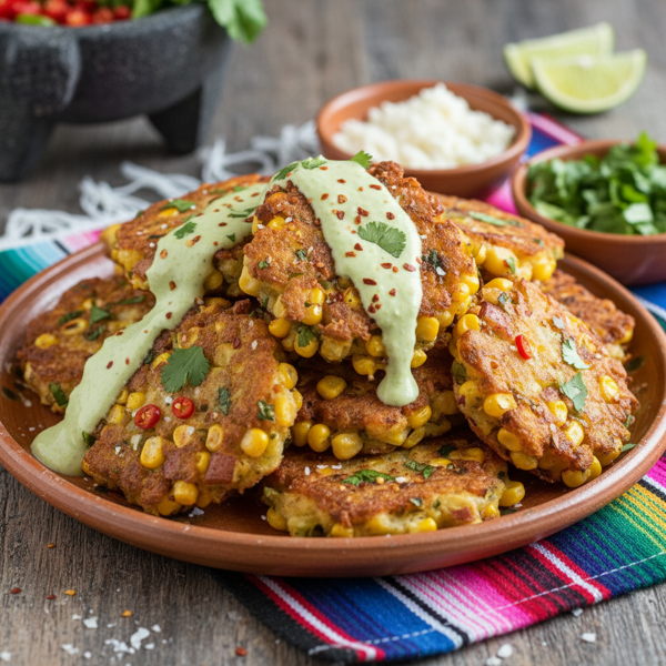 Spicy Mexican Corn & Potato Fritters recipe