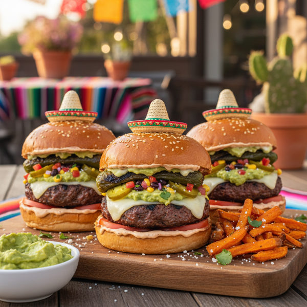 Spicy Mexican Fiesta Burgers recipe