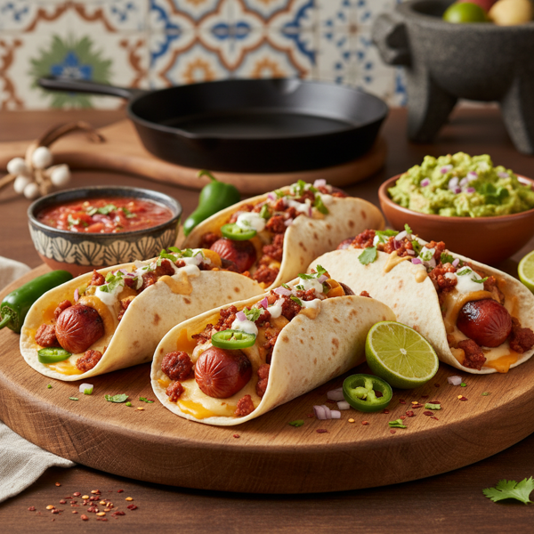 Spicy Mexican Hot Dog Wraps recipe