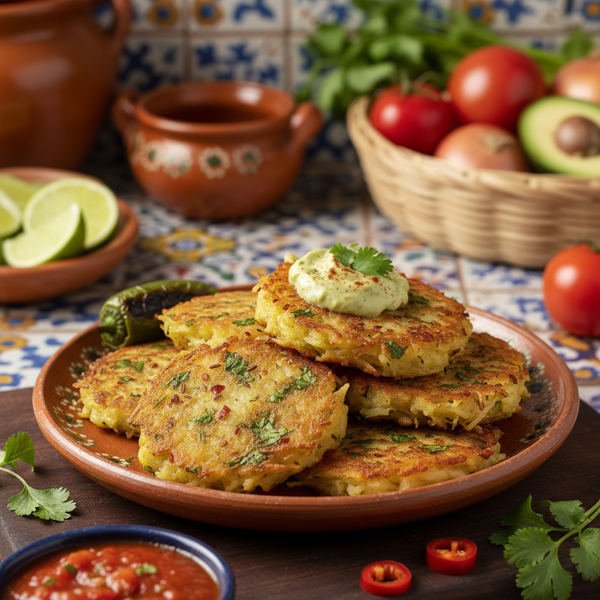 Spicy Mexican Potato & Coriander Fritters recipe