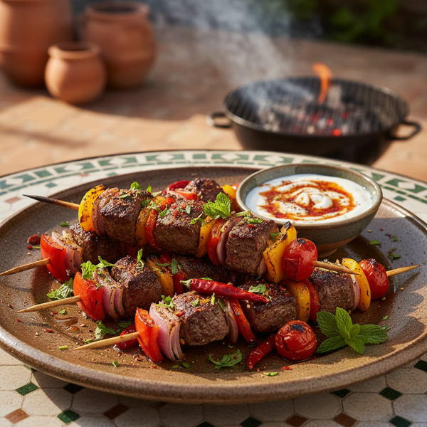 Spicy Moroccan Grilled Beef Skewers recipe