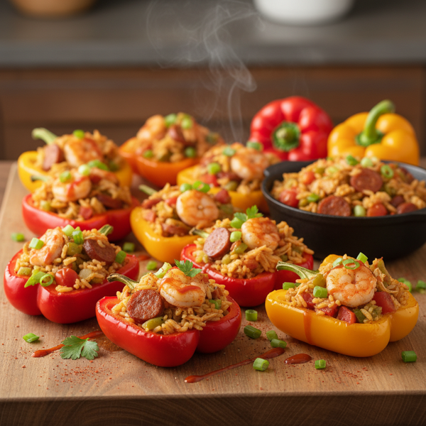 Spicy Northern Jambalaya Stuffed Bell Pepper Bites recipe