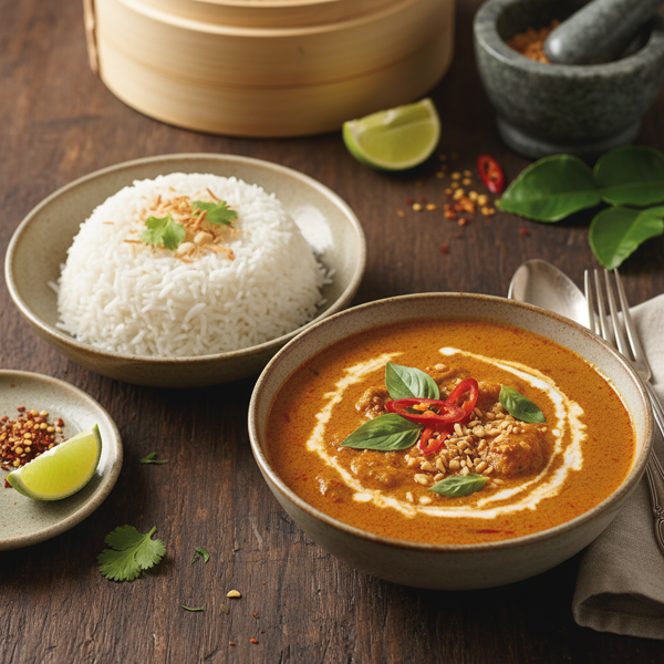 Spicy Panang Curry with Coconut Rice recipe