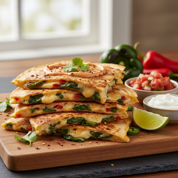 Spicy Pepper Jack & Spinach Quesadillas recipe