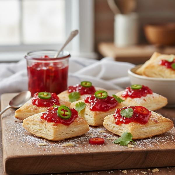 Spicy Pepper Jelly Puff Pastry Bites recipe