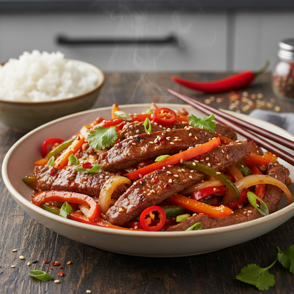 Spicy Pepper Steak Stir-Fry recipe