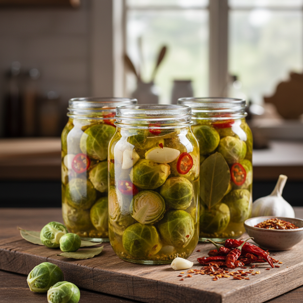 Spicy Pickled Brussels Sprouts recipe