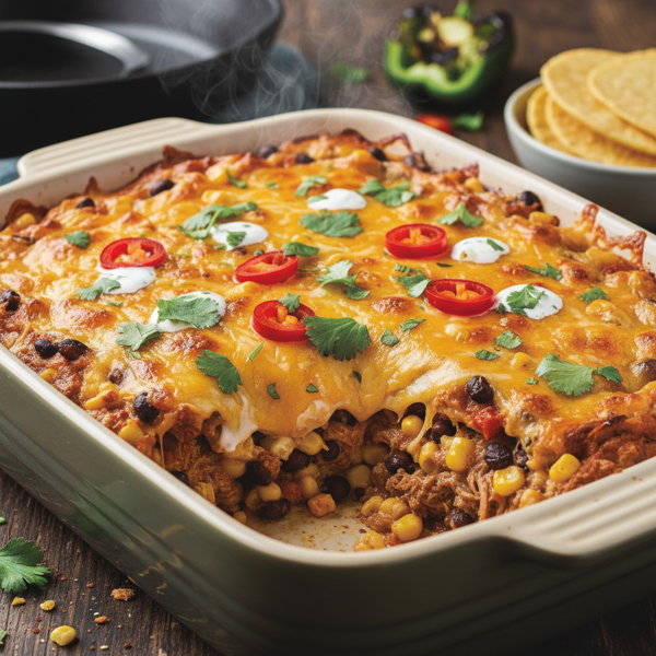 Spicy Poblano Beef Casserole recipe