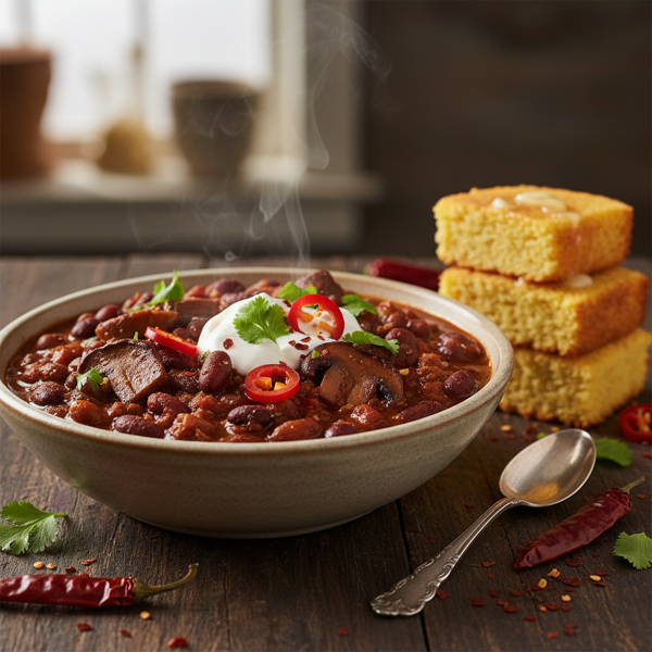 Spicy Portobello and Bean Chili recipe