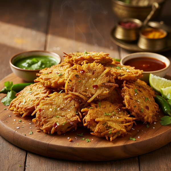 Spicy Potato and Onion Fritters (Bhaji) recipe