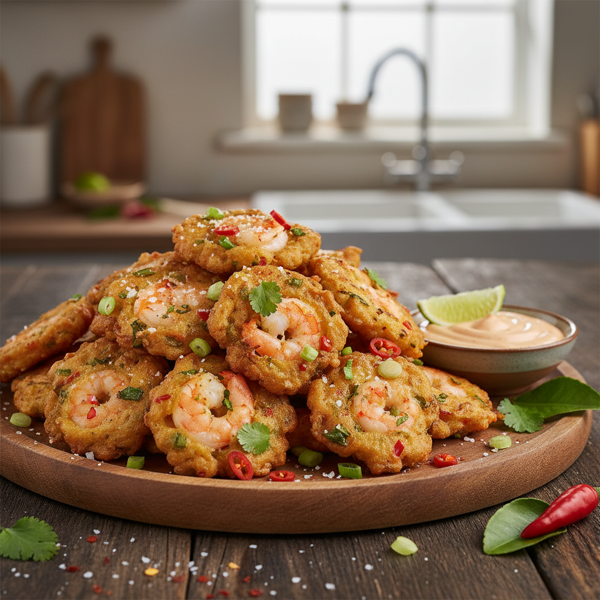 Spicy Prawn (Shrimp) Fritters recipe