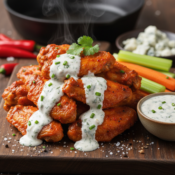 Spicy Ranch Buffalo Chicken Wings recipe