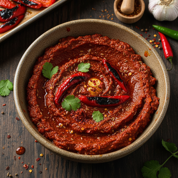 Spicy Roasted Pepper Harissa Sauce recipe