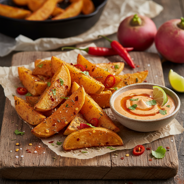 Spicy Roasted Turnip Fries recipe