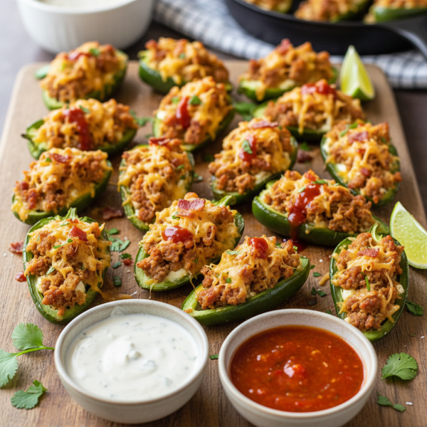 Spicy Sausage-Stuffed Jalapeño Poppers recipe