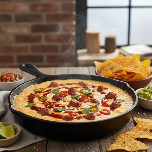 Spicy Sausage Queso Dip Delight recipe