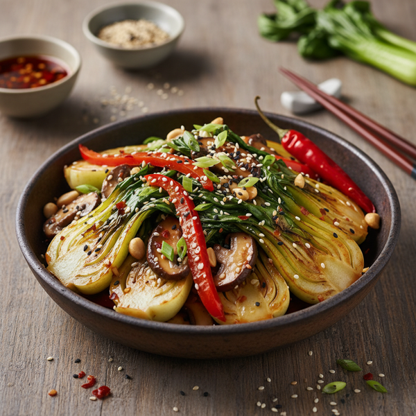 Spicy Sesame Bok Choy Medley recipe