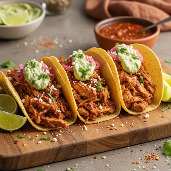 Spicy Shredded Chicken Tacos recipe