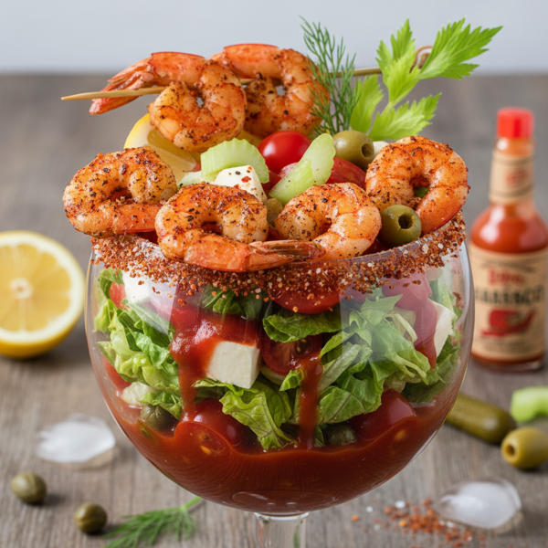 Spicy Shrimp Bloody Mary Salad recipe