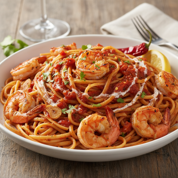 Spicy Shrimp Linguine with Diablo Sauce recipe