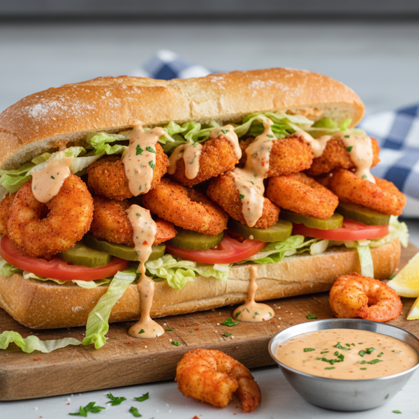 Spicy Shrimp Po' Boy Sandwich recipe